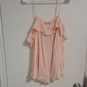 Free People Peach Ruffle Camisole